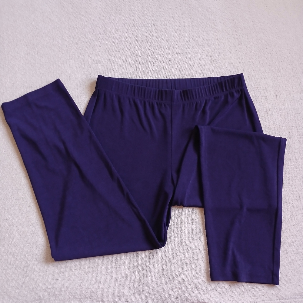chicos ♡ travelers slinky pants large resort minimal slinky knit trousers purple